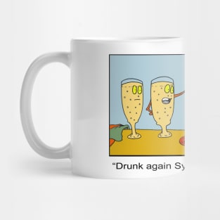 Funny Lager drink cartoon. Cartoon humour. Mug